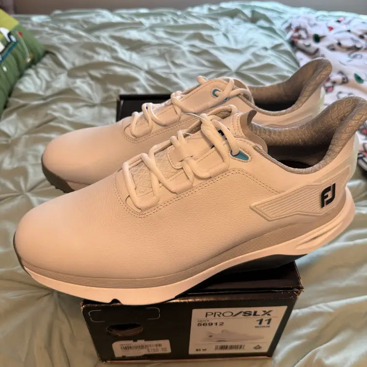 FootJoy PRO/SLX Men’s Spikeless Golf Shoes - White - Size: 11 M