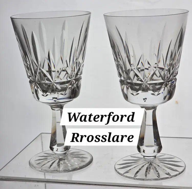 Signed Waterford CRYSTAL Rosslare wines pair