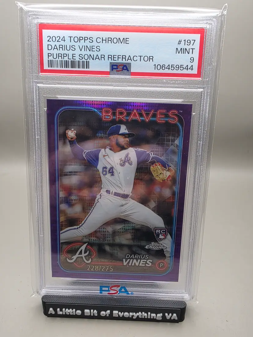 DARIUS VINES #197 2024 Topps Chrome - Purple Sonar Refractor PSA 9 #/275