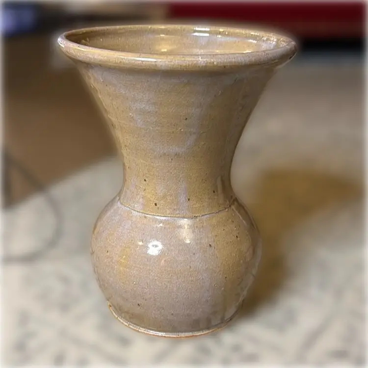 2002 Hand-Signed KC Shirley Studio Pottery Large Fluted Vase