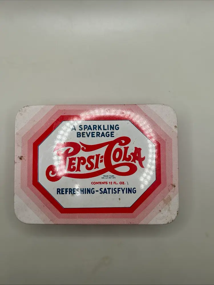 Pepsi Cola Tin With Note Cards