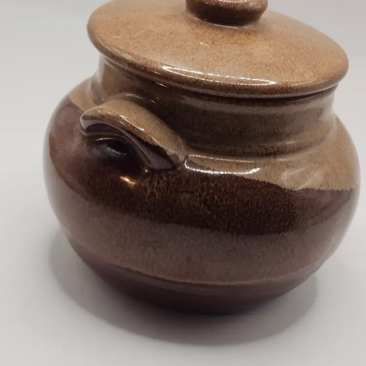 Royal haeger Lidded sugar dish vintage brown drip