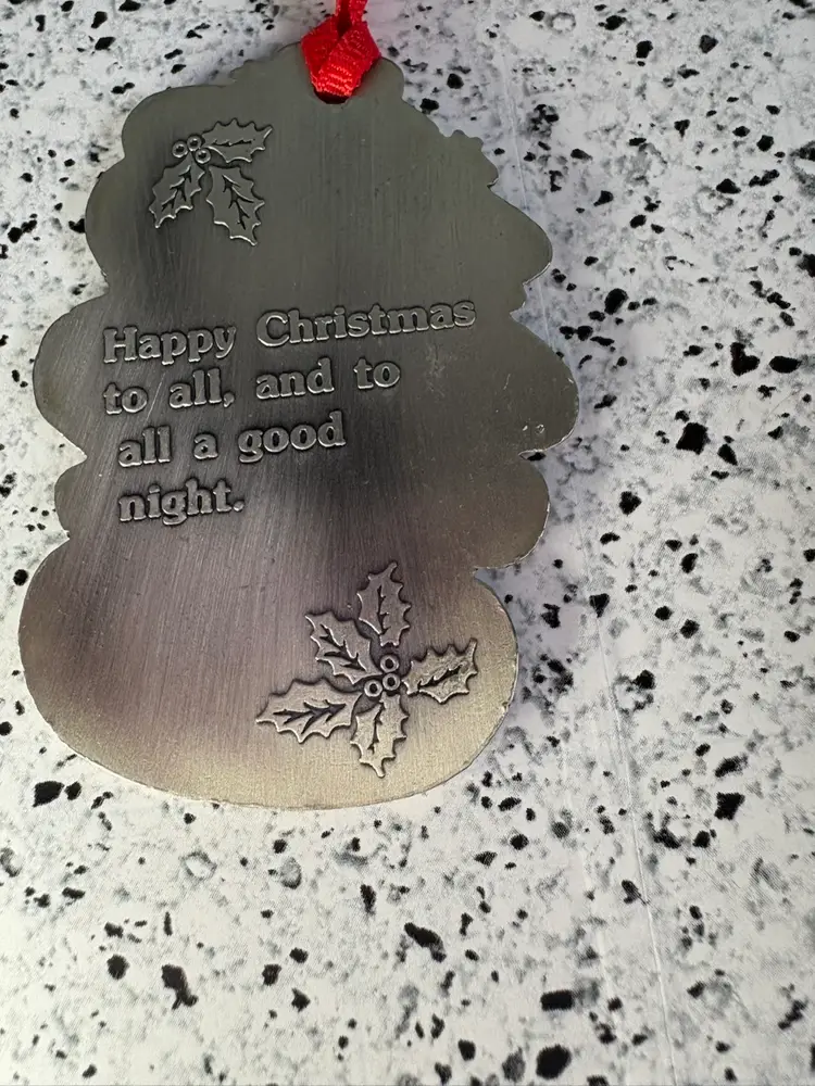 Vintage "Twas the Night Before Christmas" Pewter Ornament Complete Set Of 9