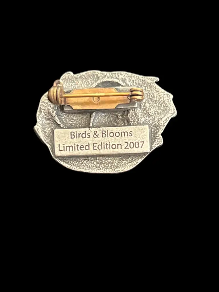 Vintage Limited Edition 2007 Birds & Blooms Eggs Basket Brooch #A-1