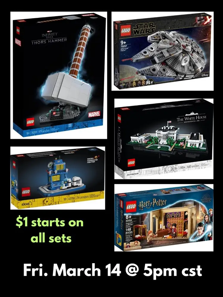 HUGE LEGO AUCTION!! Fri Mar 14 @ 5pm CST 
