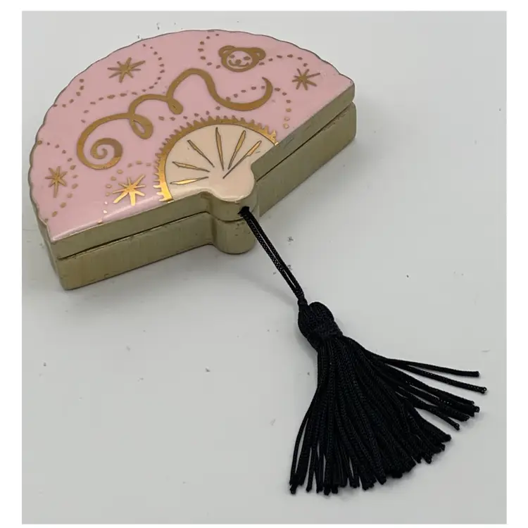 1995 Muffy Vanderbear Club trinket Box Ceramic Fan With Tassel.