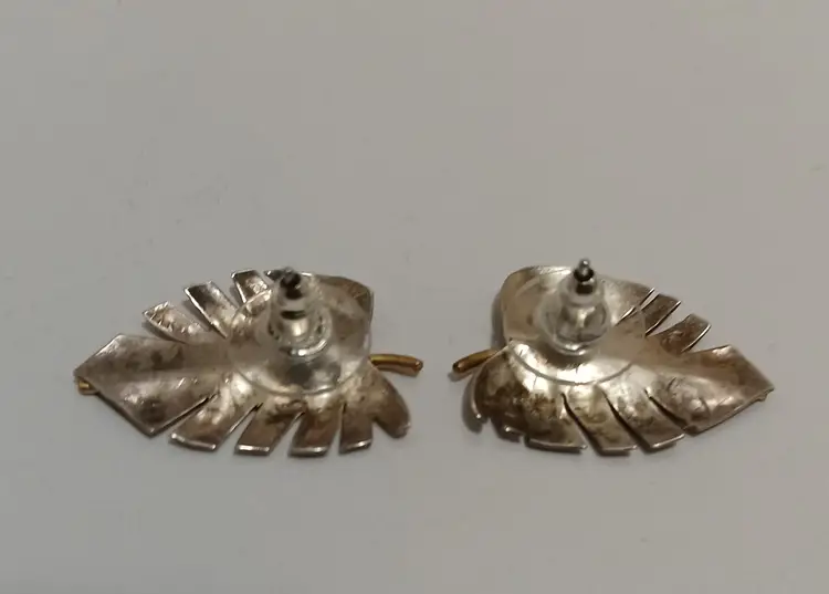 Silver Monstera Leaf Earrings