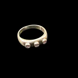 Sterling Silver Band With Amethyst Set Stones Size 8