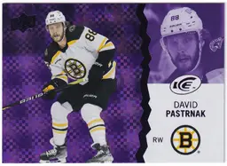 2023-24 Upper Deck Ice Purple #83 David Pastrnak Boston Bruins Hockey Card