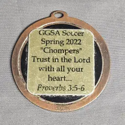 GGSA Soccer Spring 2022 "Chompers" Trust in the Lord With all Your Heart Medal