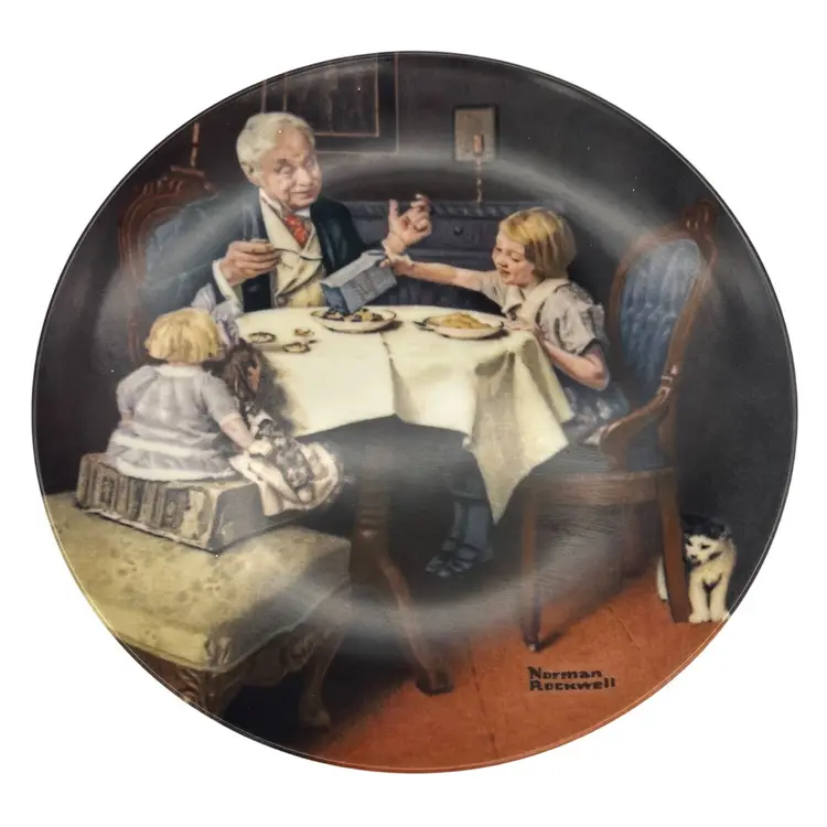 1985 Knowles Norman Rockwell Plate The Gourmet 8.5" Bradex 84-R70-3.9 With Box