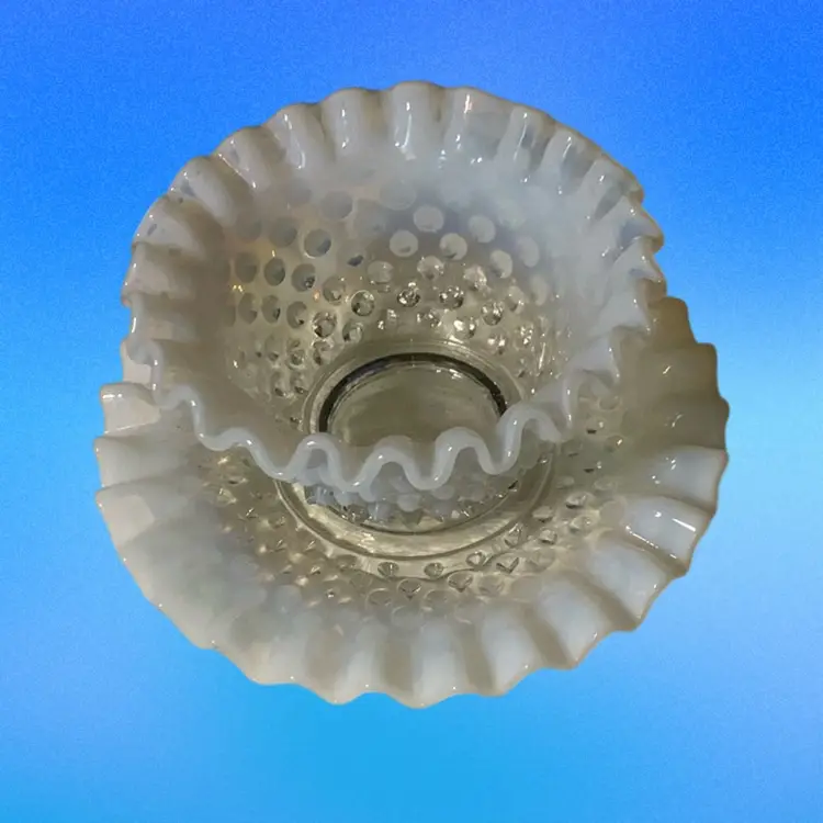 22. Fenton Opalescent Hobnail Mayonnaise Condiment Set Vintage EUC