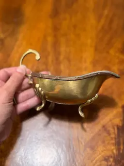 Vintage MCM Brass gravy boat