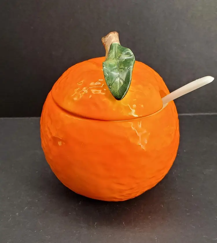 Vintage Orange Fruit Compote or Covered Sugar Japan