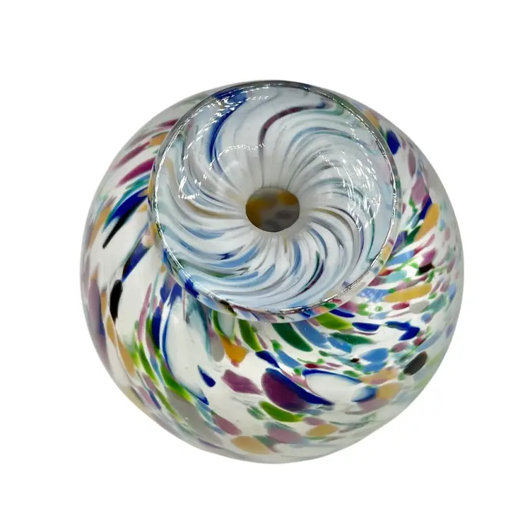 Handblown Murano Confetti
Art Glass Vase - Colorful Italian Glass, 3.25”