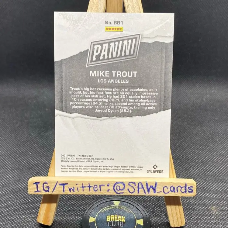 Mike Trout 2021 Panini Father’s Day /199 Los Angeles Angels