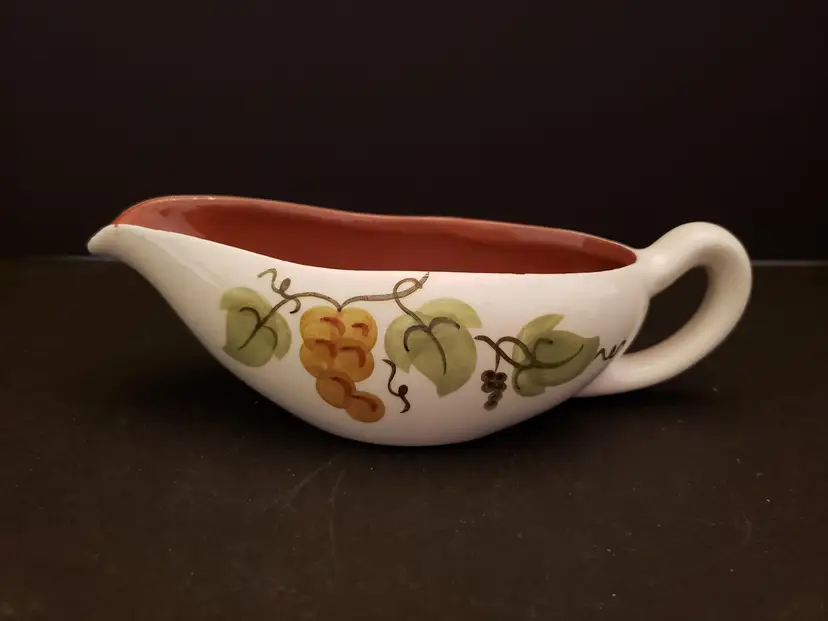 Vintage Stangl Pottery Gravy Boat Golden Grapes Pattern