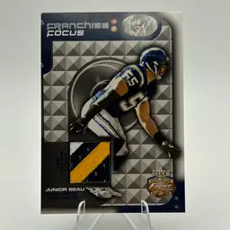 JUNIOR SEAU 2002 FLEER FRANCHISE FOCUS GAME-USED PATCH