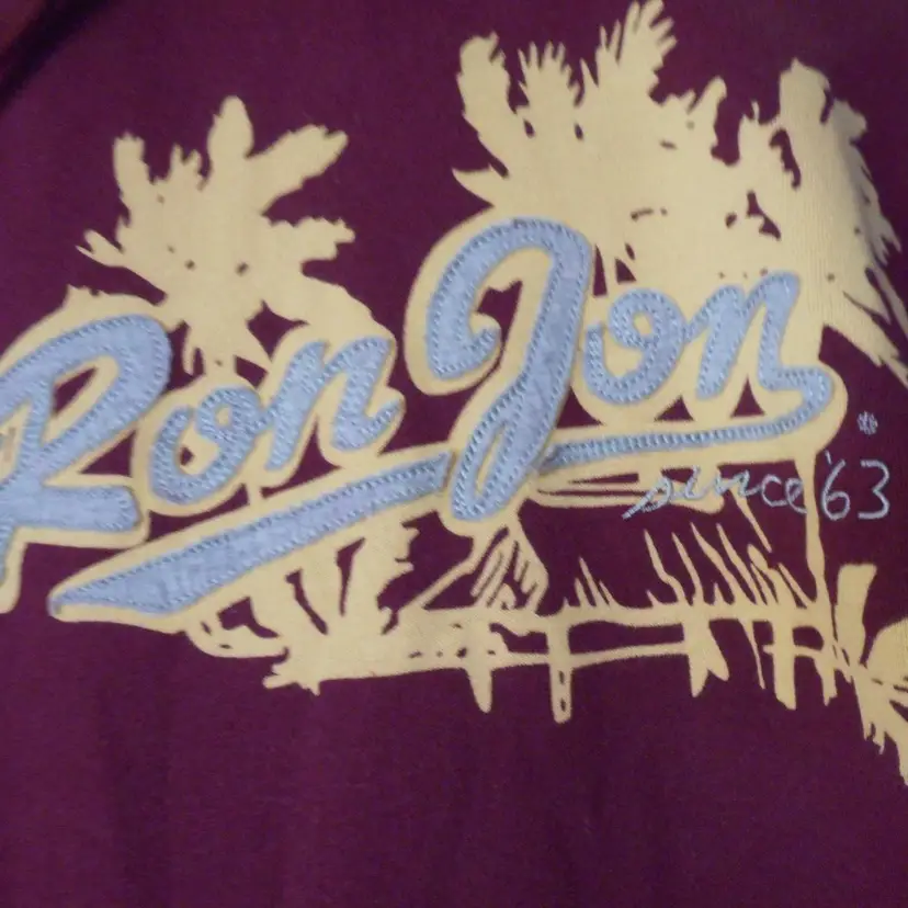Burgundy Ron Jon Surf Shop Logo Pullover Hoodie Sz L