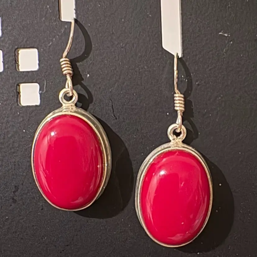 Red And Silver Earrings