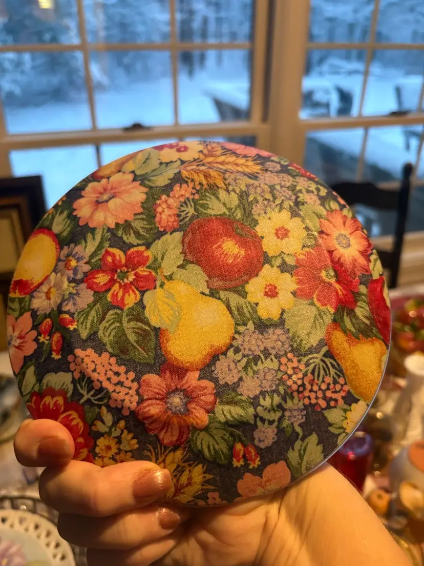 Pretty Glass Floral Plate