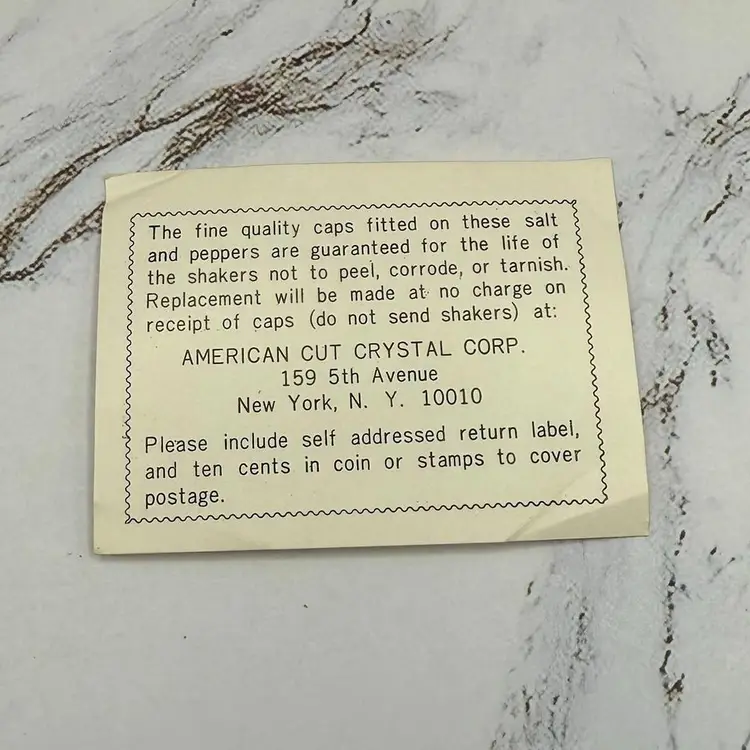 VTG American Cut Crystal Salt & Pepper Shakers in box Handmade in Japan Lot of 4