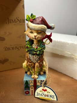Jim Shore 2007 “ Santa Claws” Enesco Christmas Kitty With Box 7 1/2” Box Size