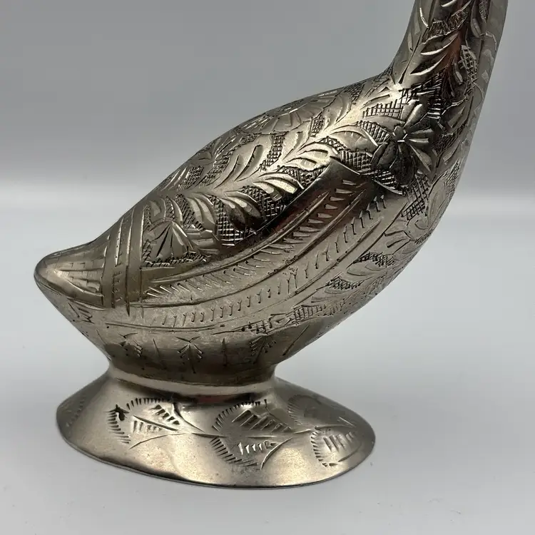 Decorative Metal Etched Goose Duck Bird 10”
