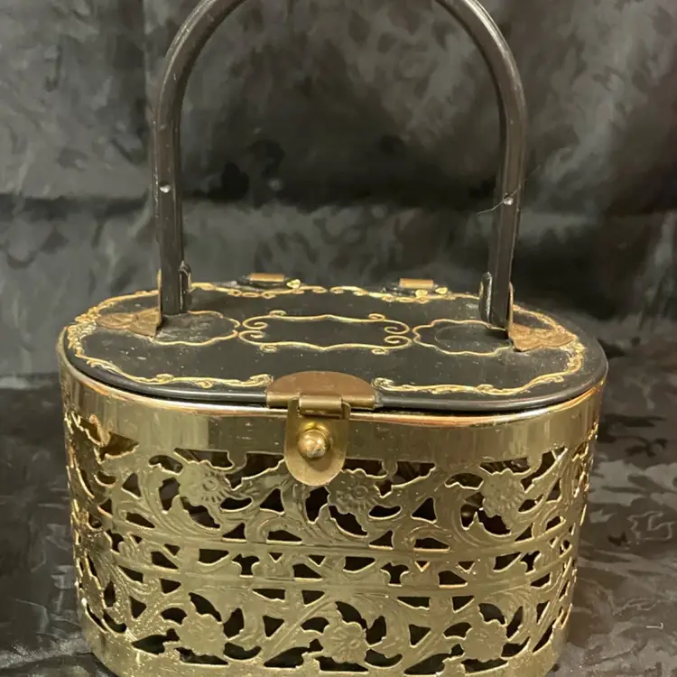 Vintage 1950s Lattice And Lucite Mini Purse