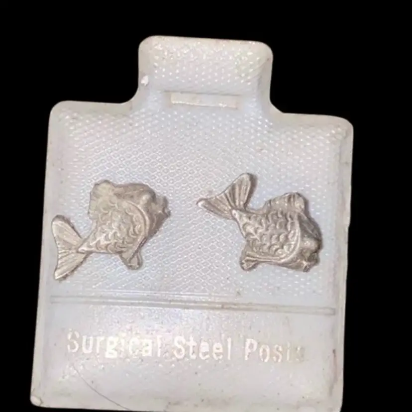 #48- New Old Stock Vintage 1980S Pewter Post Earrings As Pictured