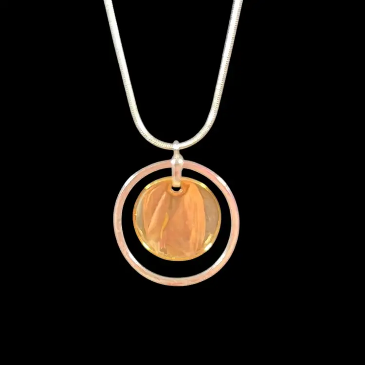 Vicky Jousan Silver Tone with Gold Disc 20” Necklace