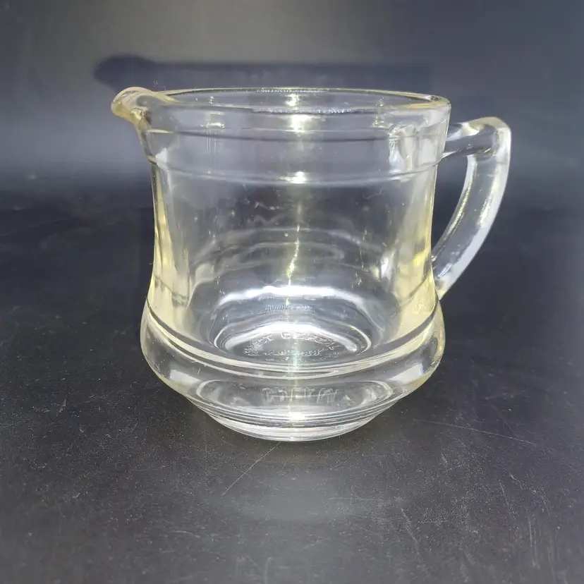 1930's Vintage Kellog's Correct Cereal Creamer Depression Glass Antique Pitcher