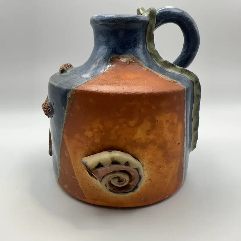 Studio Art Pottery Signed Coastal Design Jug