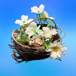 22. Easter Decor - Berries and Eggs Floral Spring Birds Nest