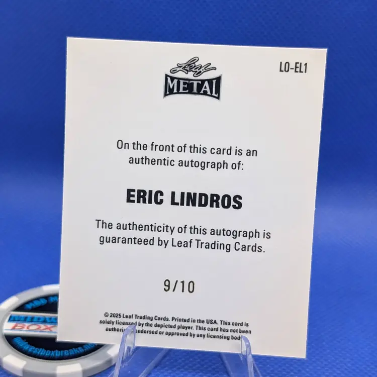 Eric Lindros Leaf Metal Auto 9/10