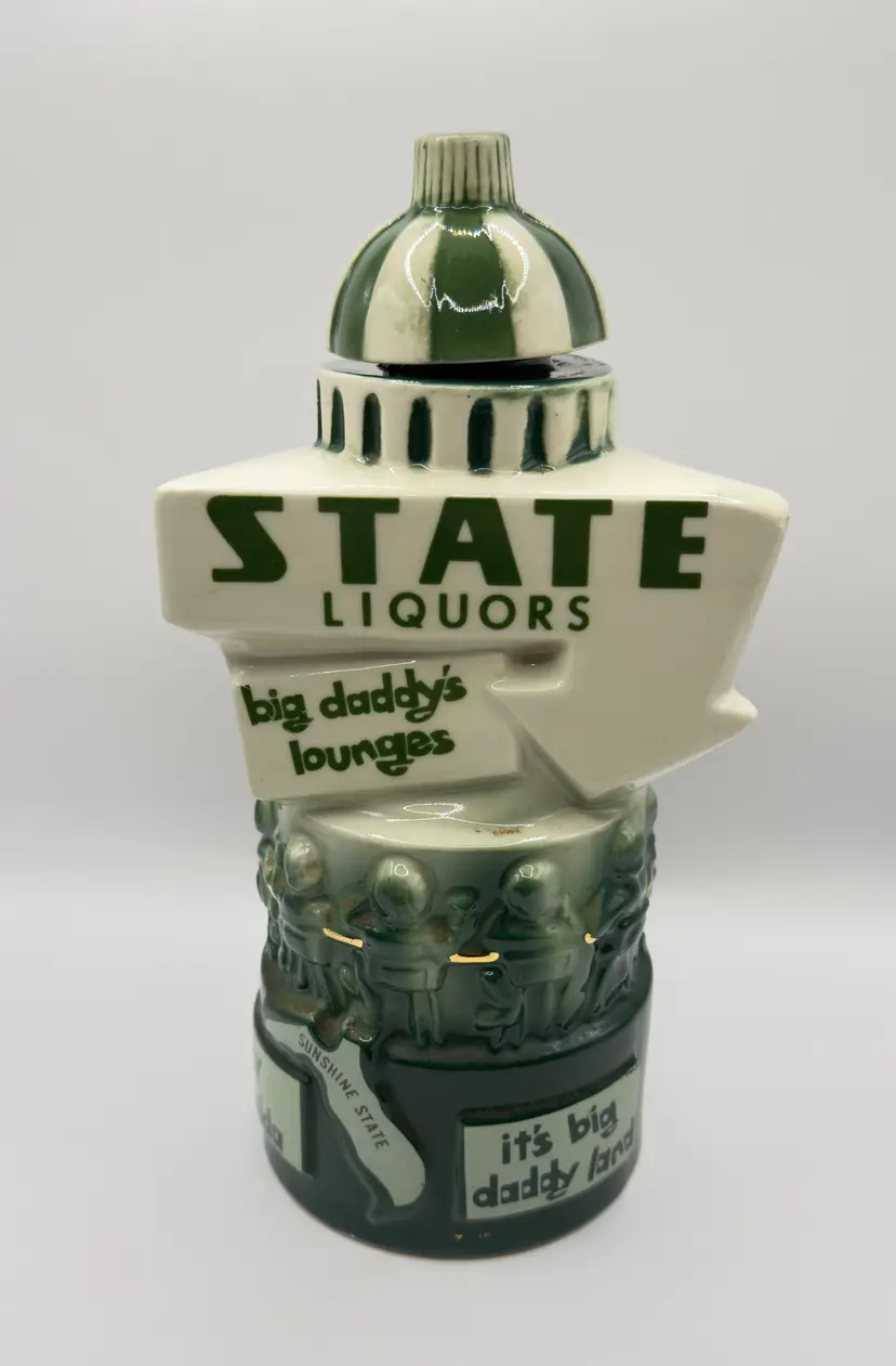 Vintage 1969 Ezra Brooks Florida State Liquors Decanter, Big Daddy's Lounge Liquor, Retro Barware, By Ezra Brooks Heritage China, Made in China
