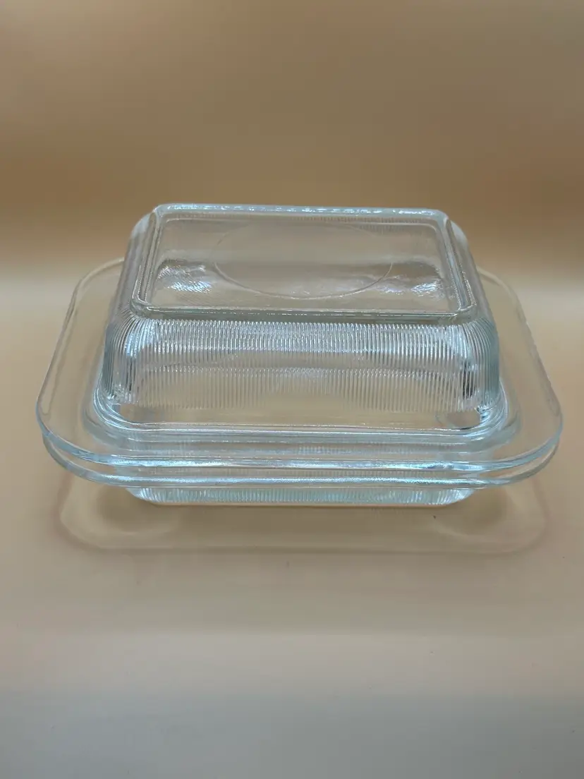 MCM Rectangle Massimo & Lella Vignelli Heller Double Glass Lidded Dish Italy