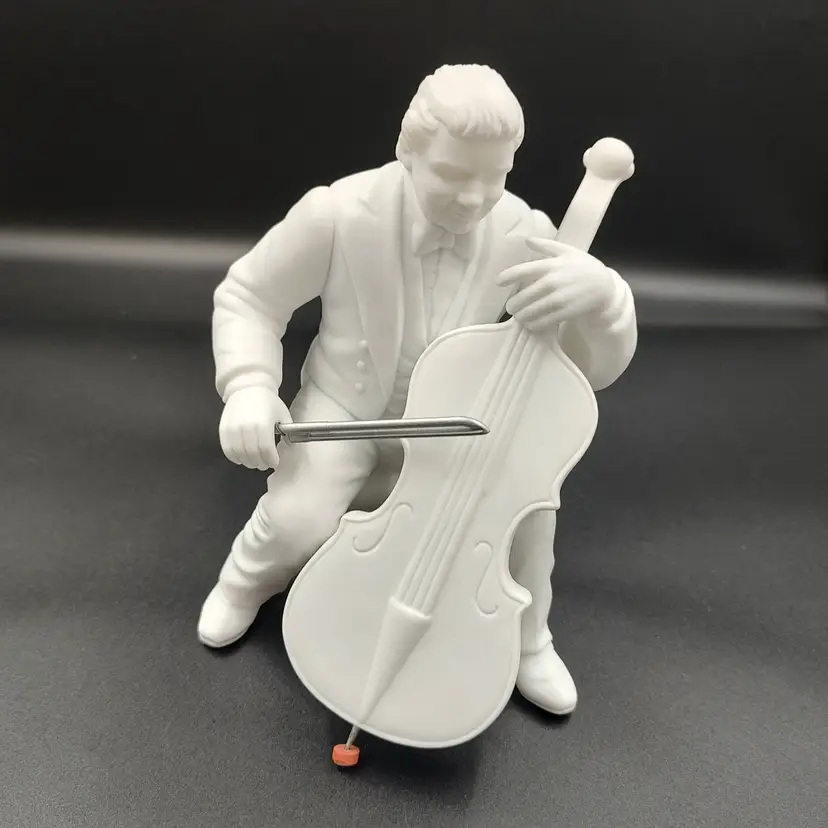 Vtg Dept 56 Winter Silhouette Christmas Concert Cellist  Figurine