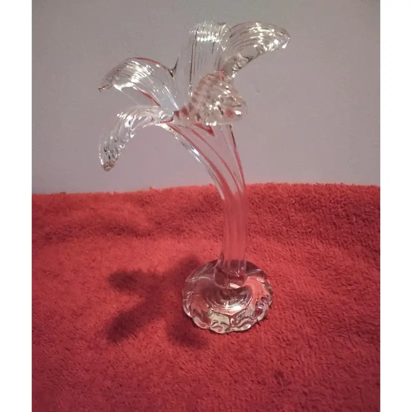 Vintage Arte Murano Icet Clear Lily Bud Vase