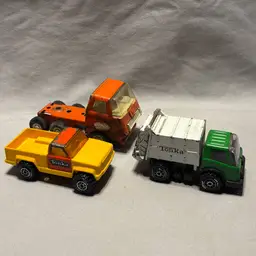 Lot of 3 VTG Tonka Mini Semi Tractor, Garbage Truck  and Pick Up Truck 3.5" - 4"