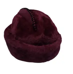 Vtg La Scala Women's Genuine Lustre Hare's Fur Felt Beaded Hat Italy Burgundy