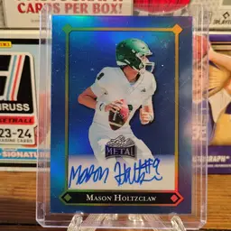 Mason Holtzclaw Leaf Metal Football 2025 Blue Autograph /20