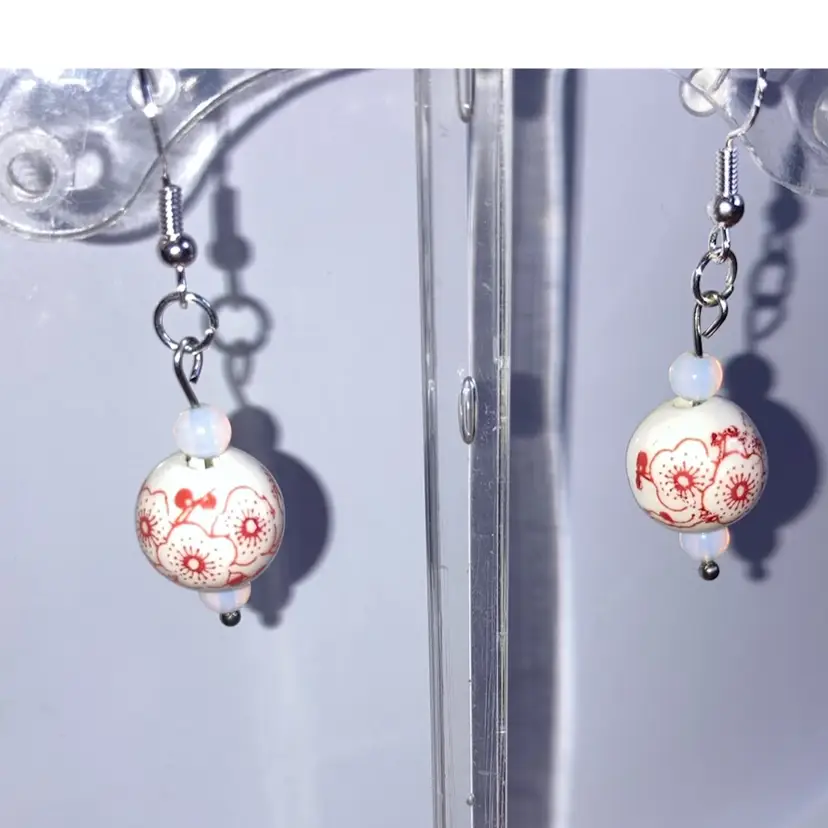 HAND MADE BY ME! 2” Drop Floral Earrings! 925 Stamped And Acid Tested Sterling Silver Fish Hooks!