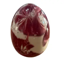 Vintage Red Duly Mitchell Crystalline Glaze Porcelain Egg 3 Inches