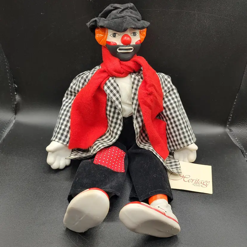 Vtg Heritage Porcelain Emmit Kelly Musical Hobo Doll