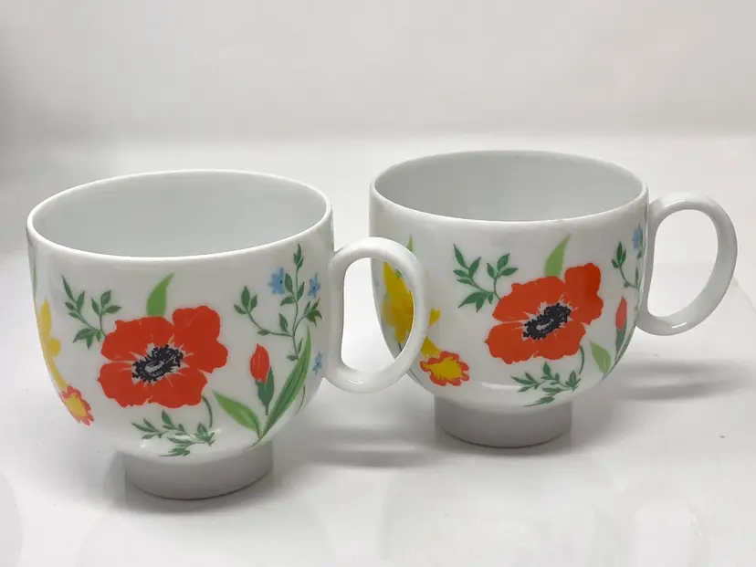 Heinrich Germany Porcelain Primavera Floral Cottage Tea Cups