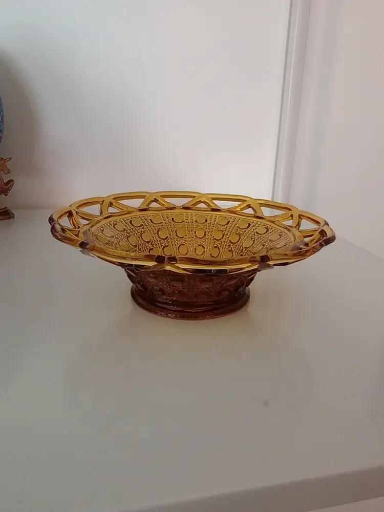 Vintage Amber Imperial Glass dish