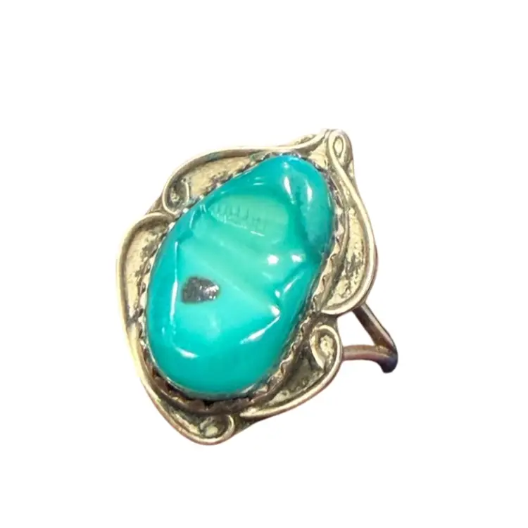 Vintage Sterling Silver Turquiose Ring Size 7, 4.1g