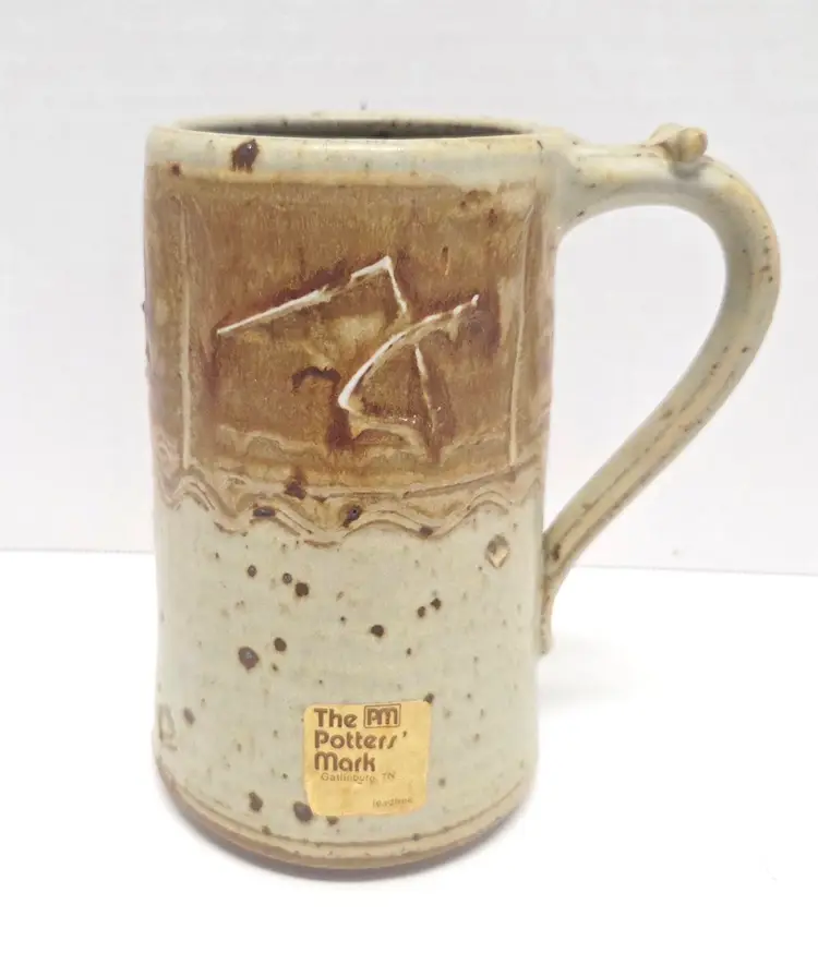 Vintage Wally Smith Pottery Mug/Stoneware/Studio Pottery/Artist Signed/The Potters Mark/Glazed Pottery/Vintage Pottery/Signed Pottery