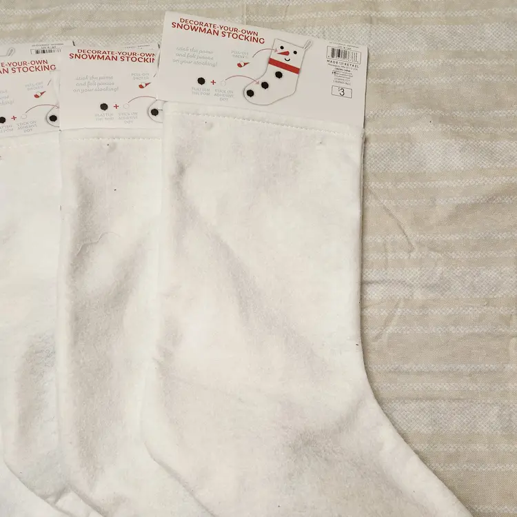 Lot of 6 Decorate Your Own Snowman Christmas Stocking